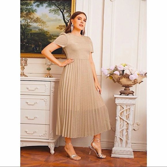 Dresses & Skirts - GLITTER DRESS WITH HIGH WAIST &PLEATED SKIRT - RUNS SMALL